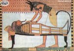 Il dio Anubi presiede al rito della mummificazione.   (Fai clic per ingrandirla)